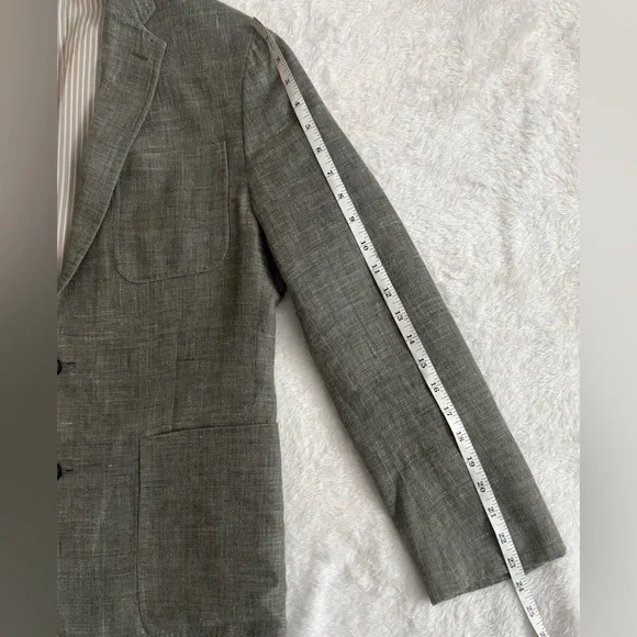 Banana Republic Linen-Blend Blazer in Light Gray